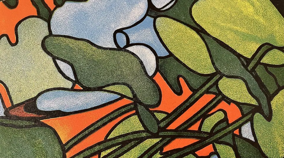 Jugendstil graphic by Hans Christiansen — swan among water lilies