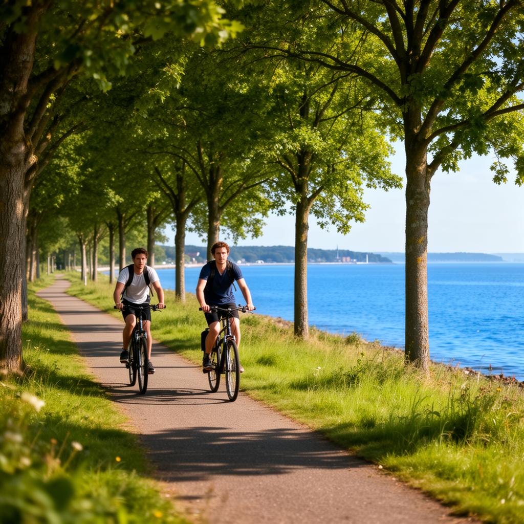 Wanderweg an der Flensburger Förde mit Meerblick